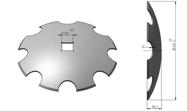 Диск борони ДМТ ВА-01.403-Б (вирізний) борований Велес Агро